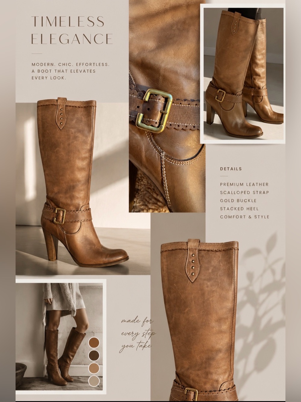 Timeless Mid-Calf Leather Boots in Brown - Classic Women's Riding Style Italian